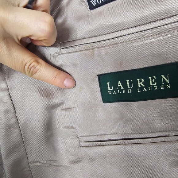 Lauren Ralph Lauren Wool Houndstooth Blazer Sport Coat 42R Quiet Luxury Academia - Picture 4 of 10